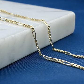 Gouden Figaro schakelketting, Ophalen of Verzenden, Gebruikt, Goud, Goud