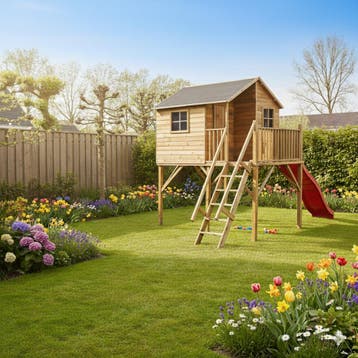 Speelhuis op poten met balkon en trap - WOODY Jinthe XL, Kinderen en Baby's, Ophalen of Verzenden, Nieuw