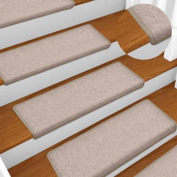 vidaXL Trapmatten 15 st 65x21x4 cm Taupe Rechthoekige Rand, Verzenden, Nieuw