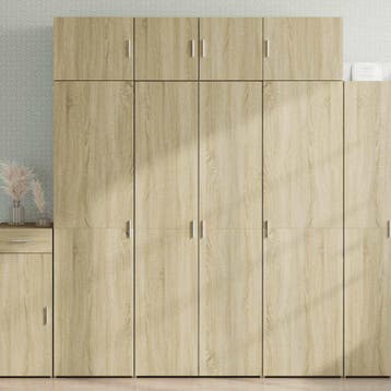 vidaXL Opbergkast 80x42,5x225 cm bewerkt hout sonoma, Minder dan 50 cm, 75 cm of meer, Nieuw, Overige houtsoorten