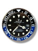 Wandklok Rolex GMT Master II type Pepsi,Hulk,Batman 35cm RVS, Ophalen of Verzenden, Nieuw, Analoog, Wandklok