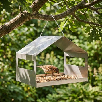 vidaXL Hangend vogelhuisje Roestvrij staal zilver, Verzenden, Nieuw