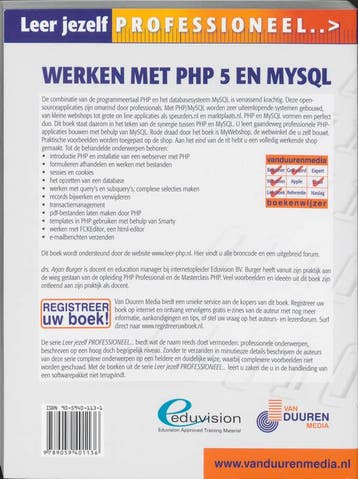 Werken met PHP 5 en MySQL 4 / Leer jezelf PROFESSIONEEL..., Verzenden, Zo goed als nieuw, Burger