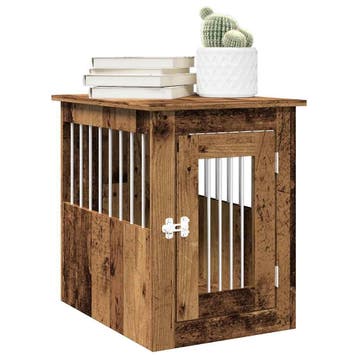 vidaXL Hondenbench 45x62x59 cm bewerkt hout oud houtkleurig, Verzenden, Nieuw