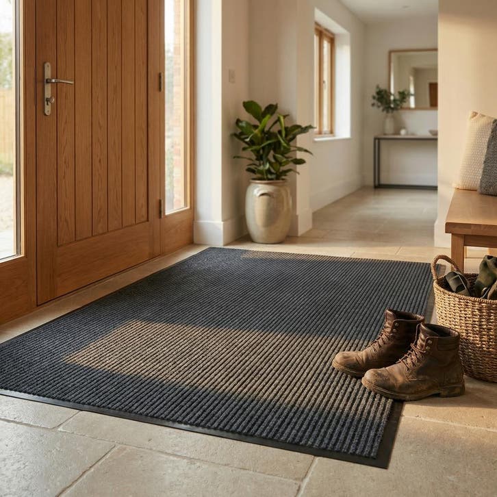 Deurmat Donkergrijs 120x180 | Rubber Antislip | Laatste S..., Tuin en Terras, Deurmatten, Droogloopmat, Buiten, Nieuw, Rubber