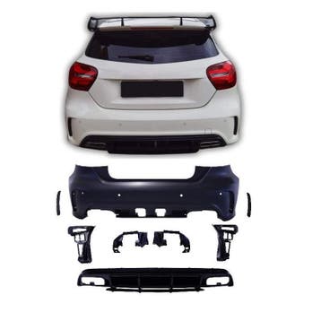 Achterbumper met diffuser voor mercedes a-klasse w176 amg-li, Auto-onderdelen, Carrosserie en Plaatwerk, Nieuw