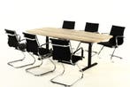 Vergadertafel eiken 220 TUBE met 6 Assemblee sledestoelen, Ophalen of Verzenden, Nieuw in verpakking