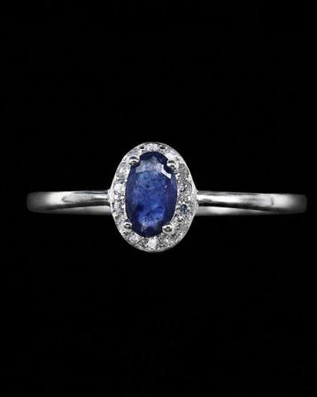 Saffier - Zilver, De Kroon van Rijp – Ring met Blauwe