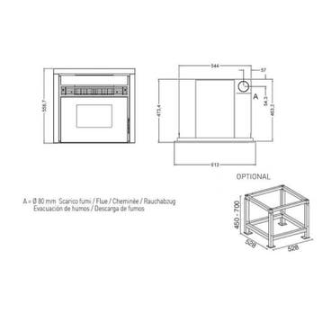 Inbouw pelletkachel 7,5 kW Prezzemolo inzethaard in opening, Nieuw, Ophalen of Verzenden, Inbouw, Pelletkachel