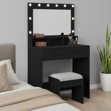 vidaXL Plafondtafel Zwart Eiken 79 x 41 x 135 cm Bewerkt, Verzenden, Nieuw