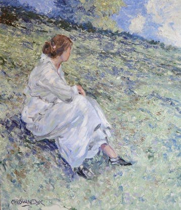 Chris van Dijk (1952) Impressionist -  Un peu de repos