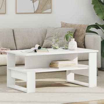 vidaXL Salontafel Wit 90 x 50 x 40 cm Bewerkt hout, Huis en Inrichting, Tafels | Salontafels, Verzenden, Nieuw, Overige houtsoorten