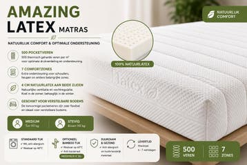 Amazing LATEX pocket 500 - 180/200, Verzenden, Matras, 200 cm, Nieuw