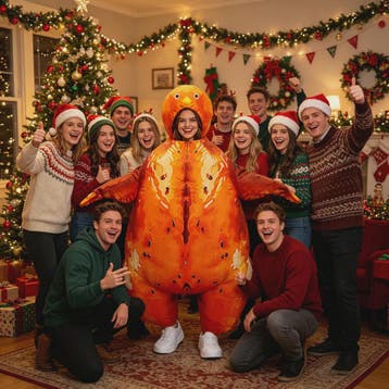Opblaasbaar Kalkoen Kostuum Volwassenen - Grappig Mascot voo