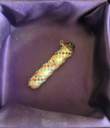 Turquoise - 18 karaat - Geel goud - Sieraden appliqué -
