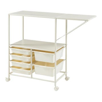 [en.casa] Keukentrolley Sørfold 100x37x85 cm wit, Verzenden