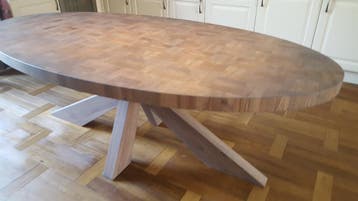 Kops houten ovale tafel model Le Havre | NIEUW top kwaliteit, Huis en Inrichting, Tafels | Eettafels, Slijtvaste kops eikenhouten tafels op maat gemaakt