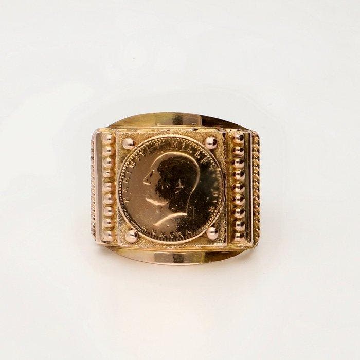 Ring - 14 karaat Geel goud - Munt, Sieraden, Tassen en Uiterlijk, Ringen