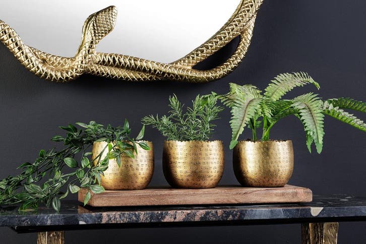 Set van 3 kommen ORIENT 45cm goud met dienblad massief, Huis en Inrichting, Woonaccessoires | Vazen, Ophalen of Verzenden