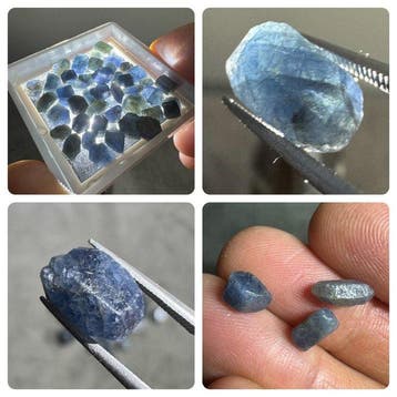 Een lot van 100 karaat saffierkristallen. Ruw- 20 g - (44)