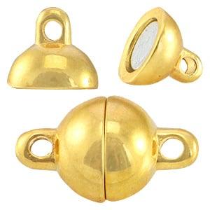 1 x DQ metaal magneetslot ball 8mm Goud (nikkelvrij), Ophalen of Verzenden, Nieuw, Kraal