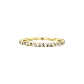 Gouden alliance ring met diamant 18 karaat, Verzenden, Zo goed als nieuw, Goud