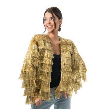 Gouden Tinsel Festival Jas Dames, Kleding | Dames, Carnavalskleding en Feestkleding, Ophalen of Verzenden, Nieuw