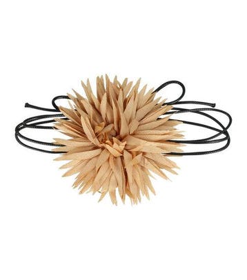 Haarband Bloem - Veter - Striklint - Beige, Nieuw