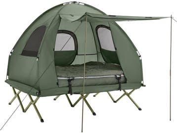 SoBuy OGS61-L-GR - Opvouwbaar Campingbedje - 3 in 1 met, Caravans en Kamperen, Verzenden, Nieuw