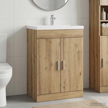 vidaXL Badkamer onder wastafel kast Artisanaal eiken, Verzenden, Nieuw