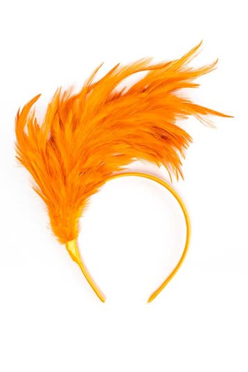 KIMU® Haarband Veren Oranje Diadeem Veertjes Nederland NK Vo, Ophalen of Verzenden, Nieuw, Carnaval, Accessoires
