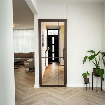 Stalen Binnendeur Brons 6 Vlaks Helder glas Luxe design*, Minder dan 80 cm, Binnendeur, Nieuw, Metaal