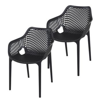 Garden Impressions Air XL design tuinstoel zwart - 2 stuks, Verzenden, Nieuw
