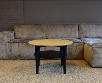 Salontafel Eleganza rond eiken 80 cm - zwart | Meubelplaats, Ophalen of Verzenden, Nieuw