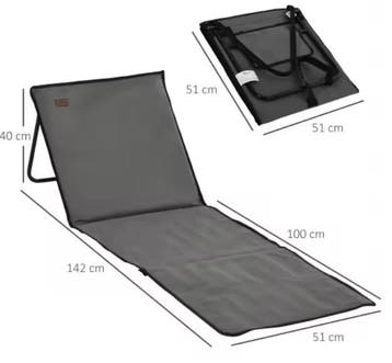 Set van 2 Opvouwbare Strandmatten met Rugleuningen Handige T, Verzenden, Nieuw