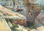 Giuseppe Montanari (1889-1976) - Barche al molo
