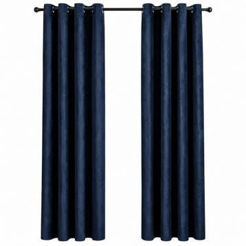 Lifa Living - Fluwelen Gordijn - Donker Blauw  -, Huis en Inrichting, LIFA Living, Verzenden, Nieuw