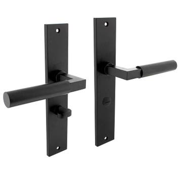 Intersteel deurklink Bau-Stil op langschild WC63/8 mat zwart, Verzenden, Nieuw