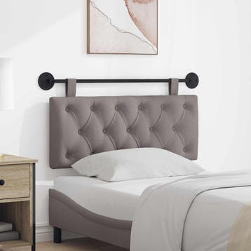 vidaXL Hangend hoofdbord Taupe Stof, Verzenden, Nieuw, Stof