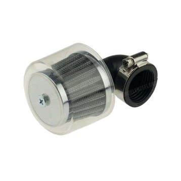 Powerfilter luchtfilter met kap 35mm chroom 90 graden zwa..., Ophalen of Verzenden, Nieuw, Supertec
