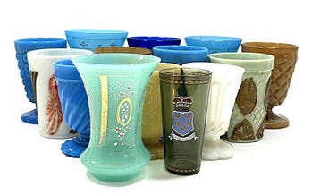 Set di 14 Bicchieri dAntiquariato in Vetro – Fine XIX /, Antiek en Kunst, Antiek | Glas en Kristal