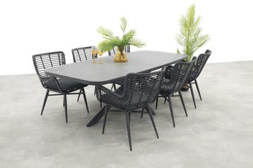 Jasmine/Soreno deens ovale tuinset 240x110 cm. - Licht, Tuin en Terras, Verzenden, Nieuw, Wicker, Tuinset
