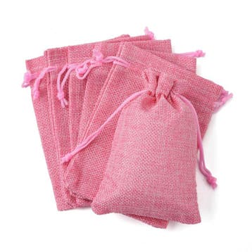Stoffen cadeauzakje roze c.a.  13,5 x 9cm, Ophalen of Verzenden, Nieuw