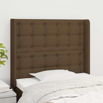 vidaXL Hoofdbord met randen 93x16x118/128 cm stof, Verzenden, Nieuw, Bruin, Stof