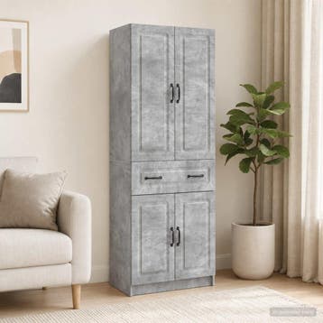 vidaXL Kastenset 2 st Betongrijs Bewerkt hout, Huis en Inrichting, Kasten | Buffetkasten, Minder dan 50 cm, Verzenden, Nieuw, Minder dan 100 cm