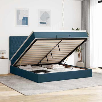 vidaXL Ottoman bed met matrassen 180x200cm fluweel, Eenpersoons, Nieuw, 80 cm, 200 cm