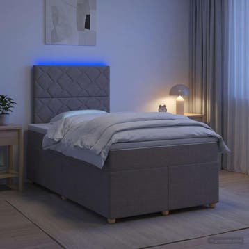 vidaXL Boxspringbed met matras met hoofdeinde Taupe 120 x, Verzenden, Nieuw, Twijfelaar