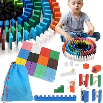 Kruzzel Houten Domino Culodrome - 1131-Delige Set voor Cr..., Ophalen of Verzenden, Nieuw
