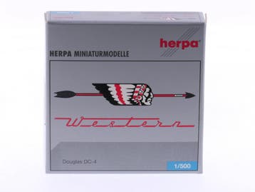 Schaal 1:500 Herpa 514729 Western Airlines Douglas DC-4 R..., Ophalen of Verzenden, Zo goed als nieuw