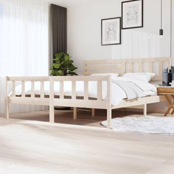 vidaXL Bedframe massief hout 200x200 cm, Huis en Inrichting, Slaapkamer | Bedden, Bruin, Verzenden, Overige maten, 200 cm